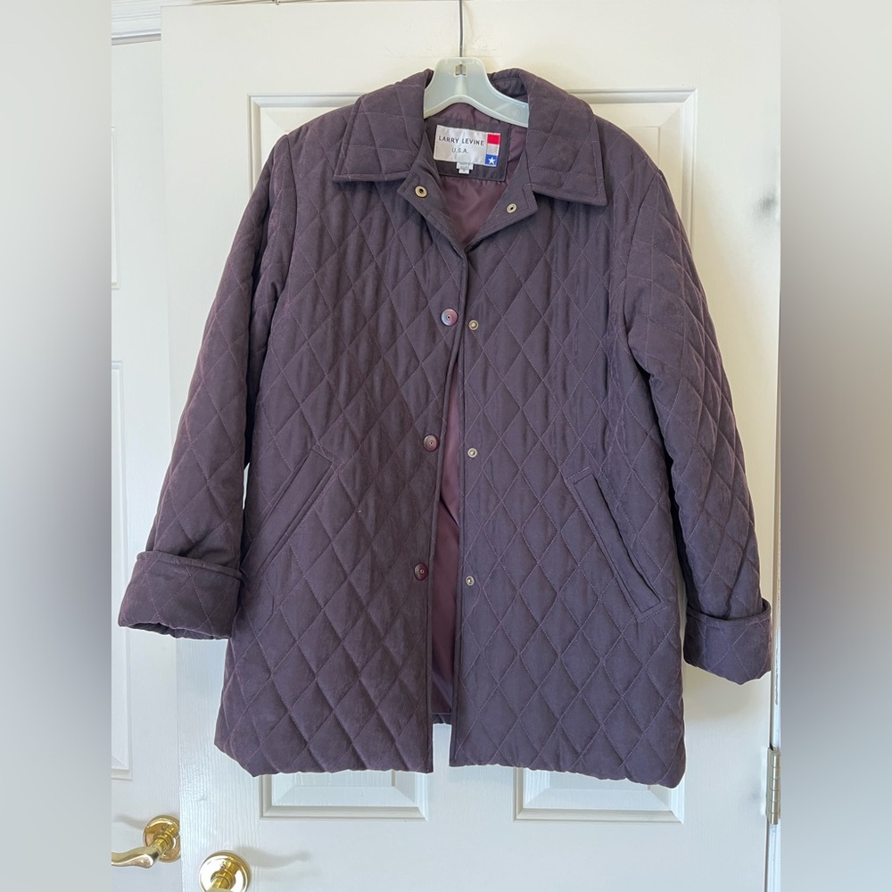 Larry Levine Women’s Quilted Plum Puffer Coat Size Small